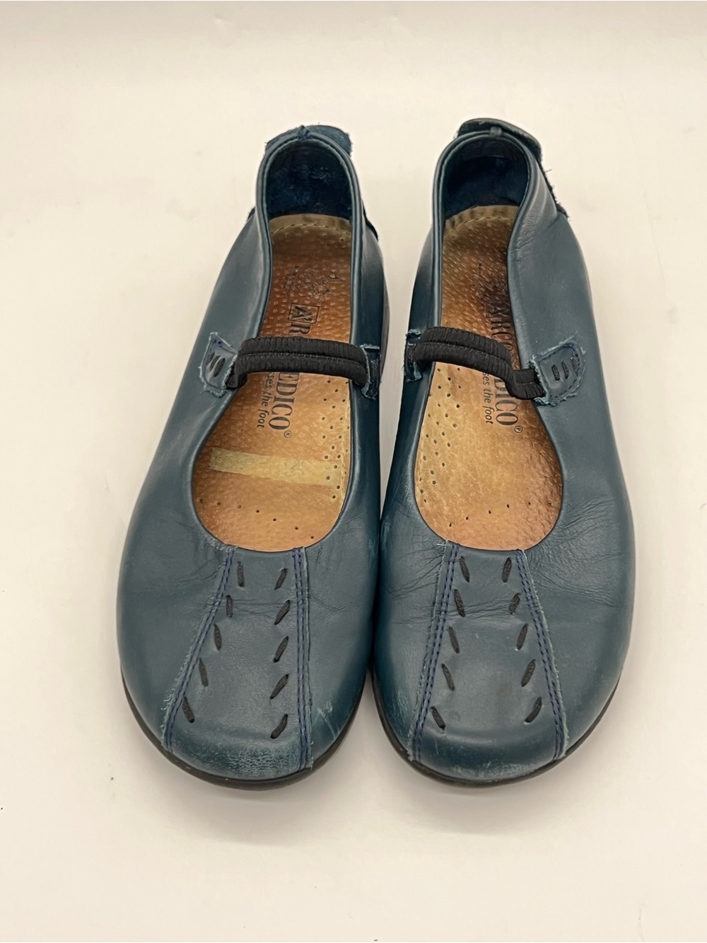 Arcopedico Blue Leather Mary Jane Flats